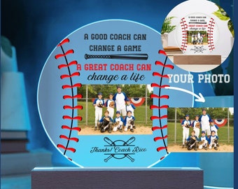 Baseball Personalized Gift Acrylic Plaque, Baseball Coach Gift, Baseball Coach Thank You Appreciation, Baseball Coach End Of Season Gift