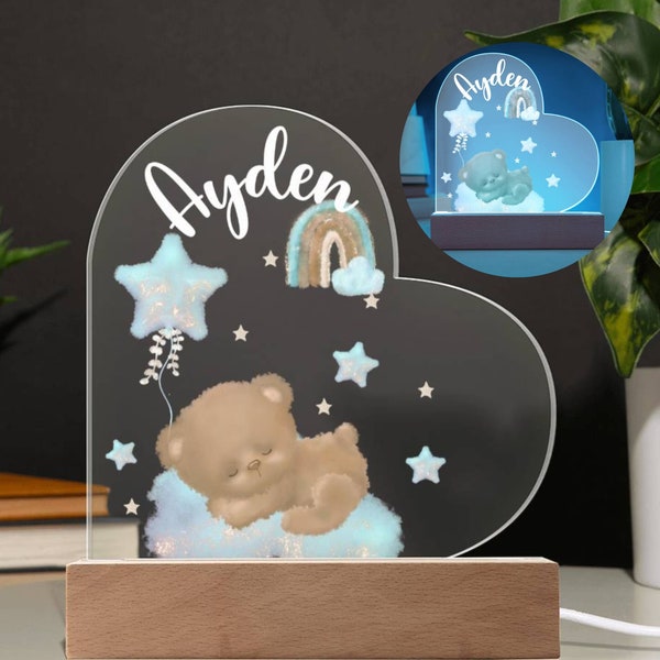 Personalisiertes Nachtlicht Mit Namen, Geschenke Zur Geburt, Personalisiert Baby Geschenk, Nachtlicht Kinder, Geschenk Geburt, Taufgeschenk