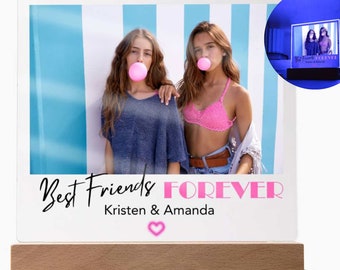 Best Friend Girls Gifts, Bestie Photo Gifts, Personalized Gifts For Bestie, Best Friend Custom Photo Memory Gift Acrylic Plaque BFF Gifts