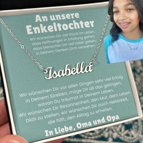 Geschenk An Enkelkind Personalisierte Namenskette Von Oma und Opa , Geschenk Geburtstag Enkeltochter Mädchen Enkelin Enkeltochter Von Oma