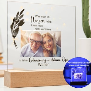 Geschenk Zur Trauer Personalisiert, Personalisiertes Trauergeschenk, Gedenklicht Mit Foto, Personalisiertes Andenken Trauer, Trauer Kinder