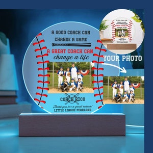 Baseball Personalized Gift Acrylic Plaque, Baseball Coach Leaving Gift, Baseball Coach Birthday Christmas Gift, Baseball Coach Appreciation
