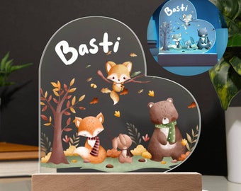 Personalisiertes Babygeschenke Nachtlicht, Nachtlicht Kinder, Kinderzimmer Nachtlicht LED, Nachtlicht Tiere Kinderzimmer,Geschenke Zur Taufe