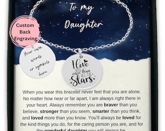 To My Daughter Bracelet from Dad – Exquisite Daughter Gifts From Dad Dad Daughter Bracelet in Black – Sentimental Bracelet To My Daughter From Daddy – Durable and LongLasting – Adjustable Fit