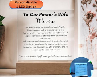 Gepersonaliseerde Pastor Vrouw Plaque, Pastor Vrouw Dank U Gift, Pastor Vrouw Waardering, Pastor Teken, Jeugd Pastor Vrouw Gift, Kerkleider Gift