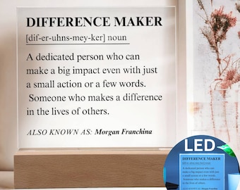 Personalized Different Maker Plaque, Difference Maker Definition, Difference Maker Gift, Leader Gift, Meaningful Gift For Mentor, Coach Gift