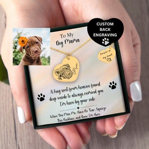 Personalized Pet Memorial Portrait Necklace, Unique Pet Loss Gift, Dog Memorial Necklace, Pet Loss Gift, Friend Dog Loss Sympathy Gift, Pet