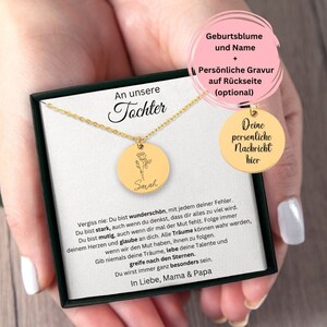 Tochter Halskette Geschenk Von Eltern, An Unsere Tochter Geschenk Zu Weihnachten, Silber, Mutter Vater Tochter Geschenk, Familiengeschenke