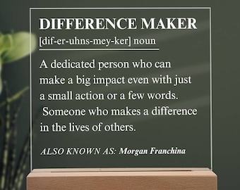 Personalized Different Maker Plaque, Difference Maker Definition, Difference Maker Gift, Leader Gift, Meaningful Gift For Mentor, Coach Gift