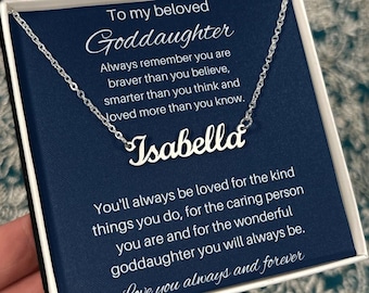 To My Goddaughter From Godmother Personalized Name Necklace, Goddaughter Necklace, Goddaughter Graduation Gift, Goddaughter Birthday Gift