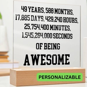 49th Birthday Gift Custom Acrylic Plaque, 49th Birthday Gift For Her, Meaningful Gift for 49th Birthday, Personalized 49th Birthday Gifts