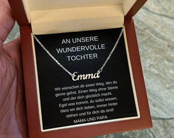 Geschenk An Tochter Personalisierte Namenskette, Geschenk Von Mama An Tochter, Vater Tochter Kette, Tochter Halskette Personalisiert