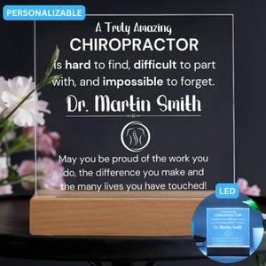 Chiropractor Gift, Gift For Chiropractor New Clinic, Chiropractor Thank You Gift, Chiropractor Retirement Leaving Gift, Chiropractic Sign