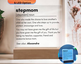 Personalized Gift For Stepmom, Stepmom Definition Print Plaque, Custom Step Mom, Mother's Day Gift For Stepmom, Stepmom Gift From Daughter