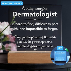 Dermatoloog cadeau acryl plaque, aangepast cadeau voor dermatoloog, dermatoloog kerstcadeau, een werkelijk geweldige dermatoloog