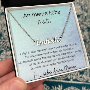 Namenskette Tochter, An unsere Tochter Schmuck Geschenk Von Eltern, Mädchen Namenskette, Personalisierte Kette, Namenskette Kind Silber