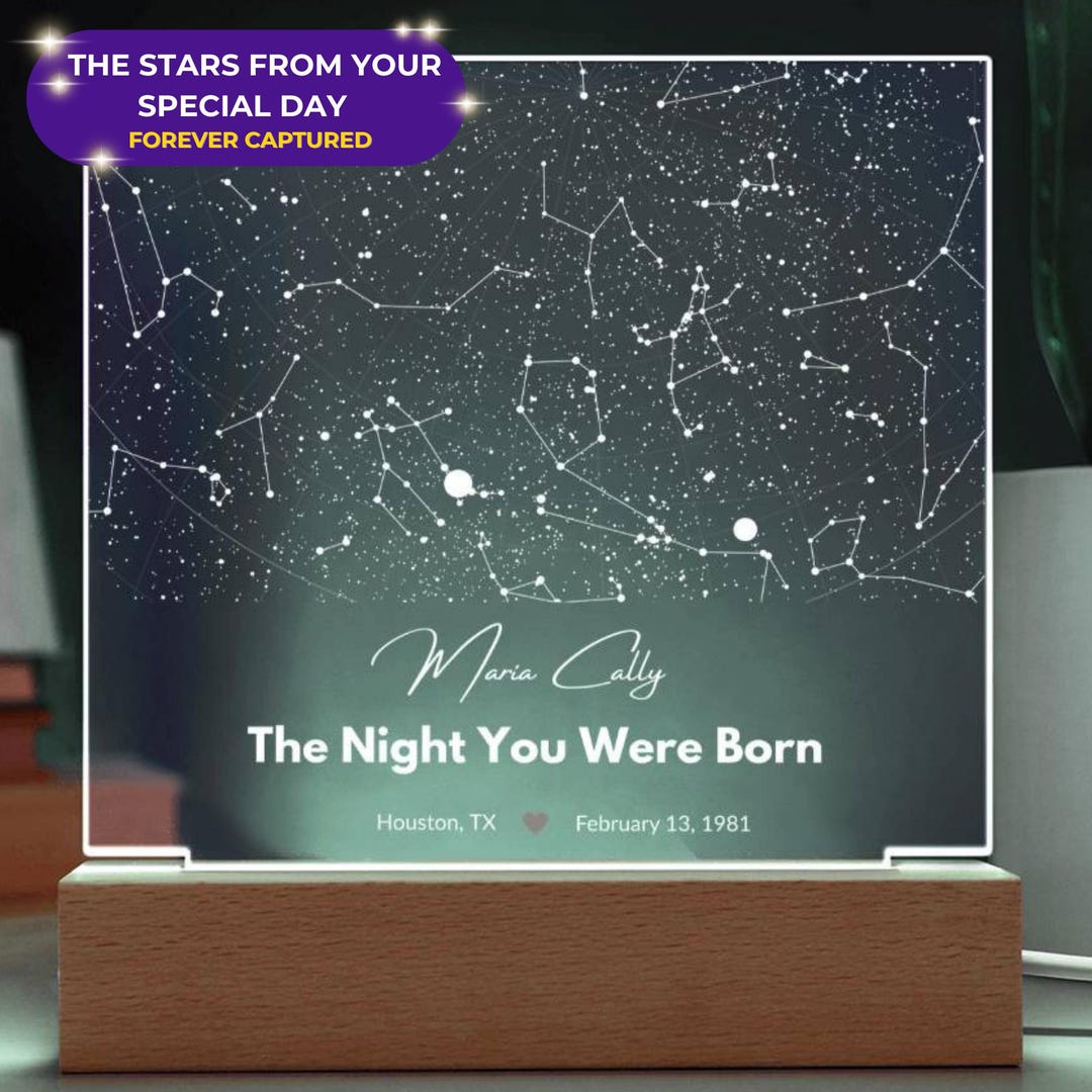 The Night You Were Born Star Map, Personalized Constellation Acrylic ...