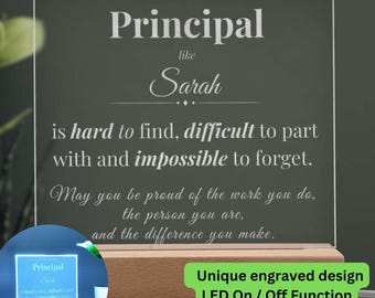 Principal Office Decor, Custom Name Plaque, School Administrator Gift, Personalized Desk Sign, Appreciation Gift for Educator