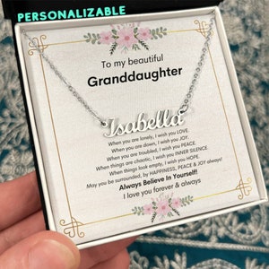 To My Granddaughter Personalized Name Necklace, Granddaughter Birthday, From Grandma, Personalized Granddaughter Gift, Child Name Necklace