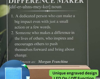 Engraved Difference Maker Plaque, Custom Differenece Maker Gift, Custom Mentor Teacher Coach Appreciation Gift, Colleague Leaving Gift