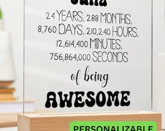 Happy 24th Birthday Gift Acrylic Plaque, 24th Birthday Gift For Her, 24th Birthday Keepsake, Thoughtful 24th Birthday Present, 24th Birthday