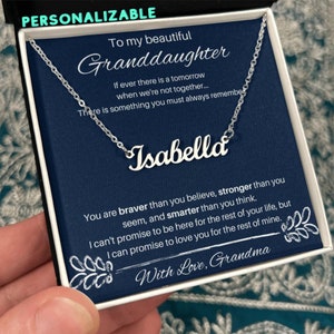 To My Granddaughter Personalized Name Necklace, Gift From Grandmother To Granddaughter, Keepsake Gift For Granddaughter, From Grandma