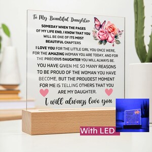 To My Daughter &quot;Lion&quot; Love Mom Acrylic Plaque, Presents for Daughters, Daughter Gift from Mom, Unique Gifts for Daughter from Mom, From Dad