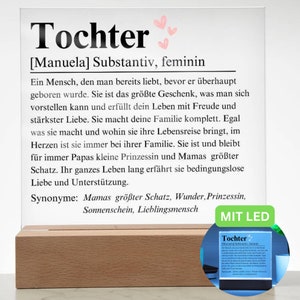 An Unsere Tochter Definition Platte Poster, Tochter Abitur Geschenk, Tochter Geschenk Zum 18. Geburtstag, Führerschein Bestanden