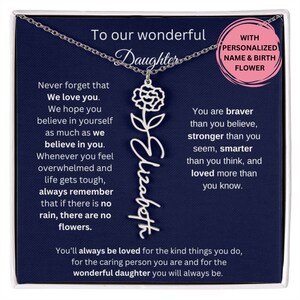 Regalo per la figlia da mamma e papà, regalo di compleanno per la laurea della figlia, collana con nome e mese di nascita, collana sentimentale per la figlia