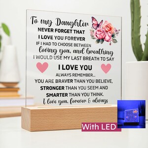 To My Daughter &quot;Lion&quot; Love Mom Acrylic Plaque, Presents for Daughters, Daughter Gift from Mom, Unique Gifts for Daughter from Mom, From Dad