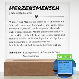 Herzensmensch Duden, Herzensmensch Definition Poster Acryl Platte Deko, Geschenk Für Freunschaft, Weihnachstgeschenke Personalisiert