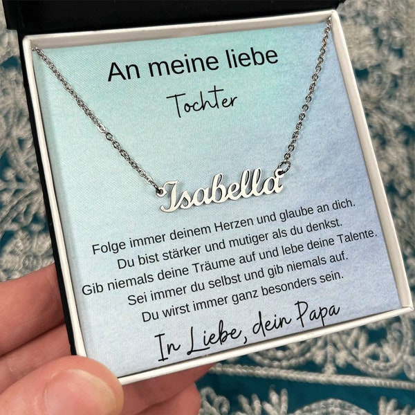 Namenskette Tochter, Besonderes Geschenk Tochter, Tochter Geschenke, An Tochter Von Papa, Tochter Vater Kette, Namenskette Tochter