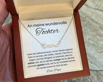 Geschenk An Tochter Personalisierte Namenskette, Geschenk Von Mama An Tochter, Vater Tochter Kette, Tochter Halskette Personalisiert