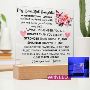 To My Daughter &quot;Lion&quot; Love Mom Acrylic Plaque, Presents for Daughters, Daughter Gift from Mom, Unique Gifts for Daughter from Mom, From Dad