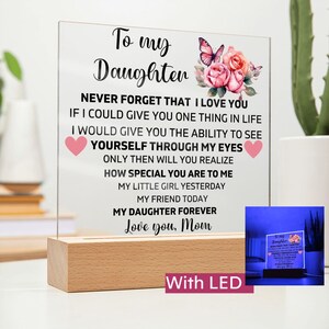 To My Daughter &quot;Lion&quot; Love Mom Acrylic Plaque, Presents for Daughters, Daughter Gift from Mom, Unique Gifts for Daughter from Mom, From Dad