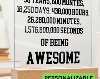 Plaque acrylique personnalisée cadeau 50e anniversaire, cadeau 50e anniversaire pour elle, cadeau significatif pour 50e anniversaire, cadeaux personnalisés 50e anniversaire