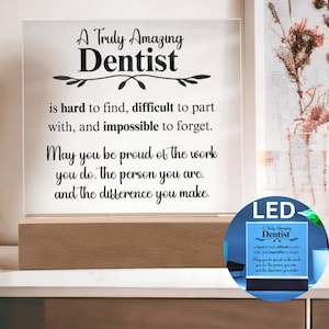 Dentist Gift, Dentist Acrylic Plaque, A Truly Amazing Dentist Appreciation Gift, Dentist ThankYou Gift, Dentist Retirement Gift,Dentist Gift