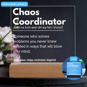 Appreciation Gifts For Work, Chaos Coordinator Acrylic Plaque, Funny Office Desk Gifts, Mentor Gifts, Chaos Coordinator Christmas Gift