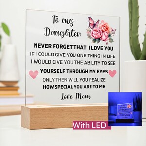 To My Daughter &quot;Lion&quot; Love Mom Acrylic Plaque, Presents for Daughters, Daughter Gift from Mom, Unique Gifts for Daughter from Mom, From Dad