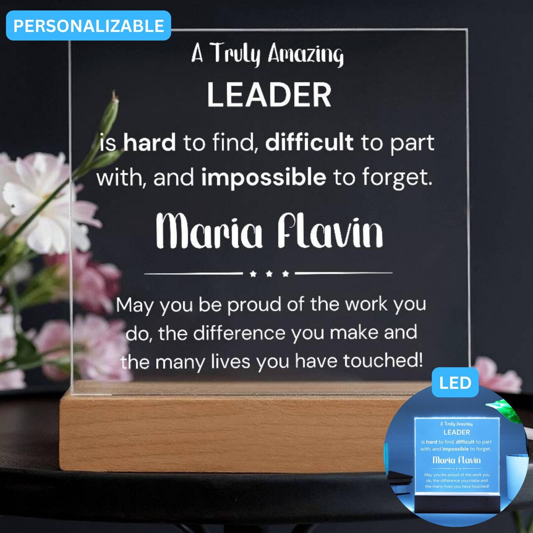Leader Retirement Gift, Custom Gift for Leader, Leader Acrylic Plaque ...