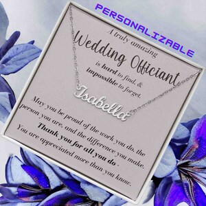 Wedding Officiant Personalized Gift, Wedding Officiant Custom Name Necklace, Wedding Officiant Appreciation Gift, Wedding Officiant ThankYou