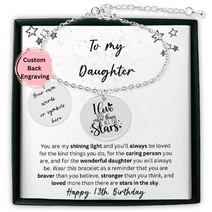 To My Daughter 13th Birthday Gift Personalized Bracelet, Custom 13th Birthday Bracelet, 13 Year Old Birthday Gift From Mom, Girl 13 Birthday