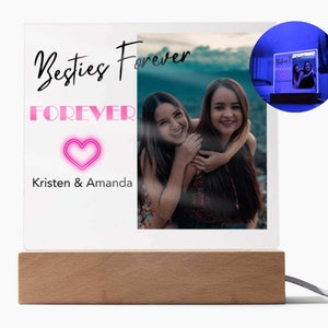 Best Friend Gift, Bestie Forever Personalized Acrylic Plaque, Custom BFF Gift, Custom Photo Keepsake For Friend, Besties Photo Gift,Birthday