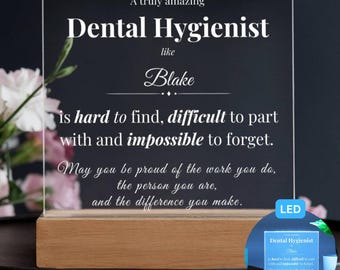 Plaque De Bureau LED Personnalisée Pour Dentiste – Cadeau Orthodontiste, Décoration Bureau Avec Gravure