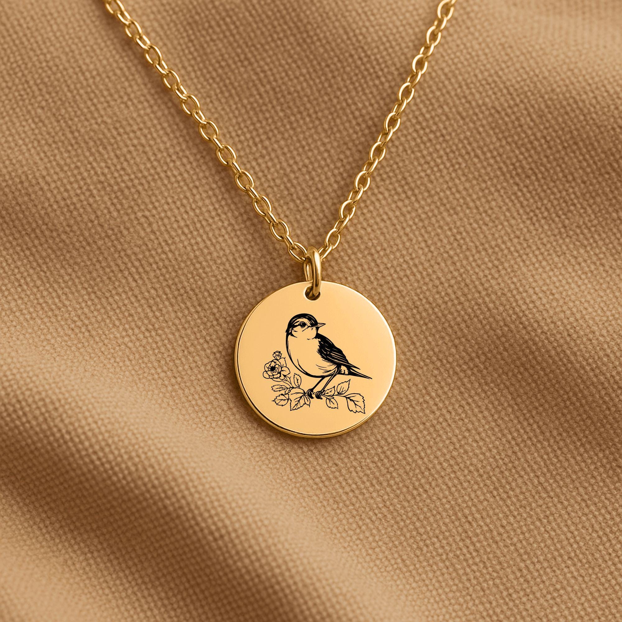 Robin Talisman Necklace, Protective Bird Jewelry With Spiritual