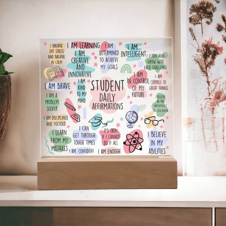 Reminding Student Student Daily Reminder Acrylic Stand With LED, Back to School Gift ...
