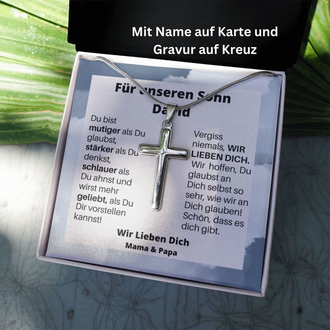 Was Ziehe Ich An Zur Konfirmation Meines Sohnes An Unseren Sohn Personalisiertes Geschenk Konfirmation Kreuz - Etsy