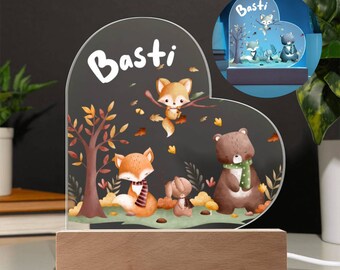 Personalisiertes Babygeschenke Nachtlicht, Nachtlicht Kinder, Kinderzimmer Nachtlicht LED, Nachtlicht Tiere Kinderzimmer,Geschenke Zur Taufe