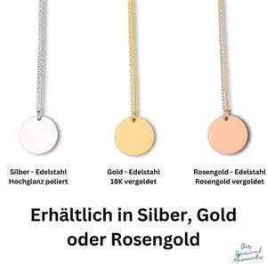 three different necklaces with the names of each of them