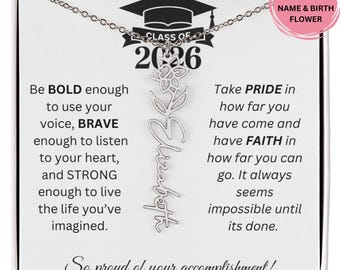 2026 Graduation Gift For Her, Birth Month Flower Necklace High School, College Senior Graduation Gift 2026